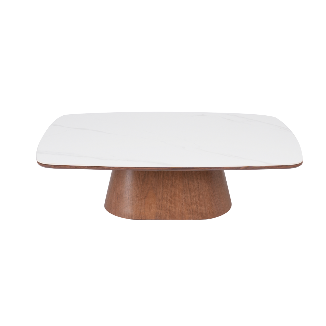 Gagan walnut coffee table with ceramic white marble top 120x80cm